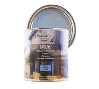 Peinture à l'eau lasure, mate, pour tous types de bois et métaux intérieurs et extérieurs - 7 m² (500 ml, Ciel bleu)