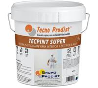 Peinture à l'Eau pour Extérieur et Intérieur - TECPINT SUPER de Tecno Prodist - Grande blancheur - Lavable 5 Kg - Blanc