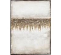 Kare Design Tableau Acrylique Abstract Fields, Beige, Or, Peinture Acrylique, Affiche, Toile, Tableau Decoration Murale Salon, Decoration Chambre, Bureau, Maison, 90 x 120 cm