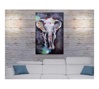 Peinture à l'huile éléfant HWC-H25, peinture sur toile XL, peinte à la main 150x100cm