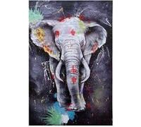 Peinture à l'huile éléfant MENDLER HWC-H25 peinte à la main 180x120cm G