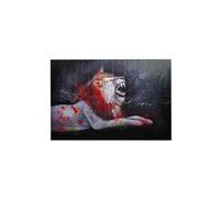 Peinture à l'huile lion HWC-H25, peinture sur toile XL, peinte à la main 120x80cm