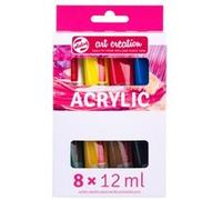 Peinture acrylique - 8 tubes - 12 ml - Assortiment couleurs - Art Creation