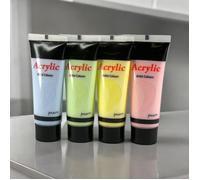 Peinture acrylique - Couleurs pastel - 4 tubes de 22ml - Set d'initiation - AMT