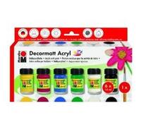 Marabu Peinture acrylique Decormatt – Kit de démarrage 6 x 15 ml