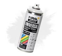 Peinture acrylique aérosol INRAL RAL9010 blanc pur mat - séchage rapide, protection durable intérieur/extérieur - 400 ml