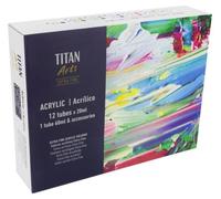 Peinture acrylique en kit pour bois, comprenant 12 flacons de 20 ml et 1 flacon de 60 ml, avec accessoires