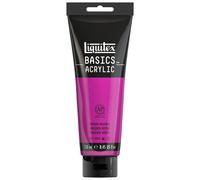Liquitex 88700238 Basics - Peinture acrylique, peinture artistique monopigmentée, résistante à la lumière, qualité archive, finition satinée, tube de 250 ml - Magenta Moyen