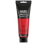 Liquitex Peinture acrylique Basics – monopigmentée, finition satinée – Rouge Cadmium Moyen 250 ml