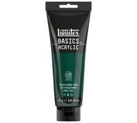 Liquitex 88700226 Basics - Peinture acrylique, peinture artistique monopigmentée, résistante à la lumière, qualité archive, finition satinée, tube de 250 ml - Vert Phtalocyanine
