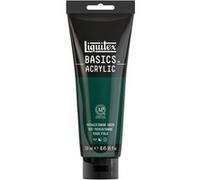 Liquitex 88700226 Basics - Peinture acrylique, peinture artistique monopigmentée, résistante à la lumière, qualité archive, finition satinée, tube de 250 ml - Vert Phtalocyanine