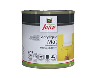 Peinture Acrylique Finition Mate 0,5L - Couleur Ivoire - Surface entre 6 et 7 m² - Multi Supports - Sèche Rapidement - Peinture Murale - Utilisation Intérieur et Extérieur - Jafep