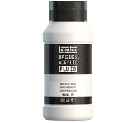 Liquitex 8870418 Basics Fluid - Peinture acrylique à consistance fluide, à séchage rapide, résistante à la lumière, imperméable, à base d'eau, Flacon de 118 ml, Blanc Iridescent