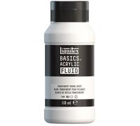 Liquitex 8870412 Basics Fluid - Peinture acrylique à consistance fluide, à séchage rapide, résistante à la lumière, imperméable, à base d'eau, Flacon de 118 ml, Blanc Transparent Pour Melanges