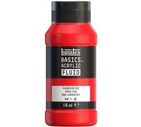 Liquitex 8870424 Basics Fluid - Peinture acrylique à consistance fluide, à séchage rapide, résistante à la lumière, imperméable, à base d'eau, Flacon de 118 ml, Rouge Fluorescent