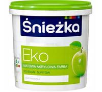 Peinture acrylique hypoallergénique blanche Śnieżka EKO pour murs et plafonds 1L