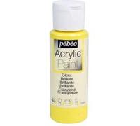Peinture acrylique - Jaune mimosa - Brillant - Fluide - Tous supports - Loisirs créatifs - Pébéo - 59ml Jaune