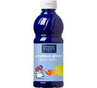 Peinture acrylique lefranc bourgeois glossy fluide brillante indélébile multi-supports bleu outremer flacon 500ml