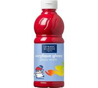 Peinture acrylique lefranc bourgeois glossy fluide brillante indélébile multi-supports rouge primaire flacon 500ml