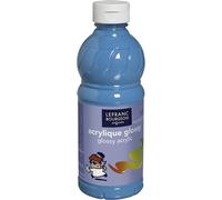 Peinture acrylique lefranc bourgeois glossy fluide brillante indélébile multi-supports turquoise flacon 500ml
