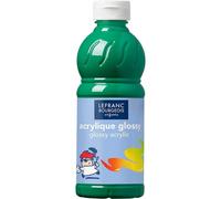 Peinture acrylique lefranc bourgeois glossy fluide brillante indélébile multi-supports vert brillant flacon 500ml