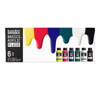 Liquitex Basics Fluid Peinture acrylique – 6x118 ml, fluide, séchage rapide, résistante à la lumière