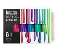 Peinture acrylique - Liquitex - Basics acrylics - 6 tubes 118ml - Couleurs métalliques
