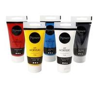 Peinture acrylique mate - Pigment Art Acrylic - Couleurs Primaires - 5 x 75 ml G