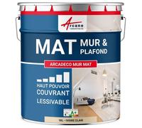 Peinture acrylique mate pour mur et plafond : ARCADÉCO MUR MAT - 10 L Ivoire Clair - RAL 1015