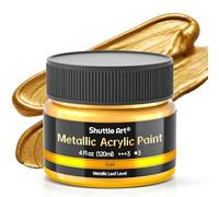 Peinture Acrylique Or Métallisée, Pot de 100ml Peinture Dorée - Pigment Éclatant Non Toxique pour Artistes, Débutants sur Bois, Toile, Céramique & Artisanat