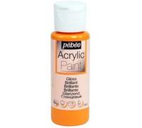 Peinture acrylique - Orange mandarine - Brillant - Fluide - Tous supports - Loisirs créatifs - Pébéo - 59ml Orange