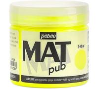 Pébéo Peinture acrylique Mat Pub 256026 - Extra mate - Jaune fluo 140 ml