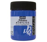 Peinture acrylique - PÉBÉO - Pot de 500 ml - Bleu cobalt imitation - Finition mat - Avancé