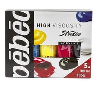 Peinture acrylique - PEBEO - Studio Acrylics - 5 Tubes de 100ml - Couleurs primaires - Facile à utiliser