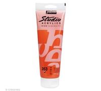 Peinture Acrylique Pébéo Studio - High Vicosity - 250 Ml Dyna Orange Jaune Iridescent