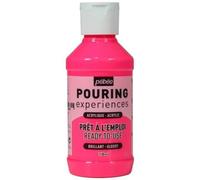 Pébéo Peinture acrylique Pouring Experiences – Brillante – Rose fluorescent 118 ml