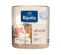 Peinture acrylique Ripolin ESPRIT DECO monocouche satin 0.5 L café au lait