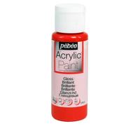 Peinture acrylique - Rouge coquelicot - Brillant - Fluide - Tous supports - Loisirs créatifs - Pébéo - 59ml