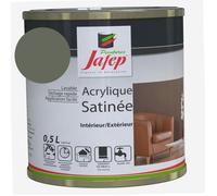 Peinture Acrylique Finition Satinée 0,5L - Couleur Gris Béton - Surface entre 6 et 7 m² - Multi Supports - Sèche Rapidement - Peinture Murale - Utilisation Intérieur et Extérieur - Jafep