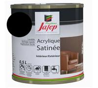 Jafep 021826331 Acrylic Peinture Acrylique Satinée, Noir, 0,5 L