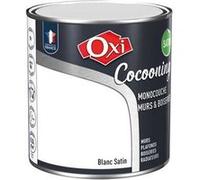 Peinture acrylique satinée OXI Cocooning - Blanche 0,5 L monocouche bois Blanc