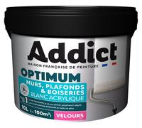 Peinture Addict Blanc Velours 10l Peinture Multi-supports Velours - Addict