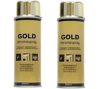 Peinture Aérosol - Chrome Or Doré - 2 x 200 ml - Effet Miroir - Séchage Rapide