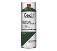 Peinture aérosol imperméable multisupports Cecil Professional 400ml vert normand satin