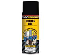 Peinture aérosol - SINTO - Teintes RAL Professionnels 400ml - Noir mat (RAL 9005) - Multi-support - Séchage rapide