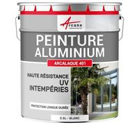 Peinture Aluminium Antirouille Extérieur 2.5 L Blanc - RAL 9003 | Adhère sur Aluminium, Protège de la Corrosion et des Uv, Séchage Rapide, Intérieur et Extérieur - Arcane Industries