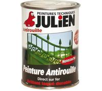 Peinture anti-rouille - JULIEN - Noir satiné - 0.25 L - Glycérophtalique - Extérieur