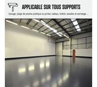 Peinture antidérapante sol extérieur escalier bateau carrelage béton bois métal SOLTHANE RD Ivoire claire ral 1015 Kit 30kg jusqu'a 62m2 pour 2 couches
