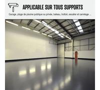 Peinture antidérapante sol extérieur escalier bateau carrelage béton bois métal SOLTHANE RD Rouge vin ral 3005 Kit 30kg jusqu'a 62m2 pour 2 couches