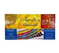 Sennelier Coffret Metal Aquarelle 36 Demi Godets +12 GRATUITS